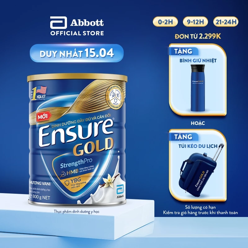 Sữa bột Ensure Gold Abbott hương vani – Ưu đãi trên Shopee