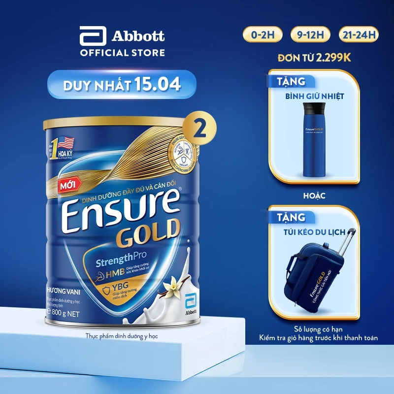 Sữa bột Ensure Gold Abbott hương vani – Ưu đãi trên Shopee