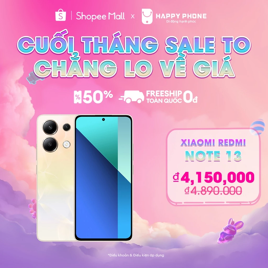 Điện thoại Xiaomi Redmi Note 13 – SP được bán chạy trên Shopee